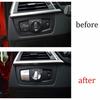 For BMW X1 F48 Matte Silver Car Inner Headlight Switch Control 16-21 Cover Trim