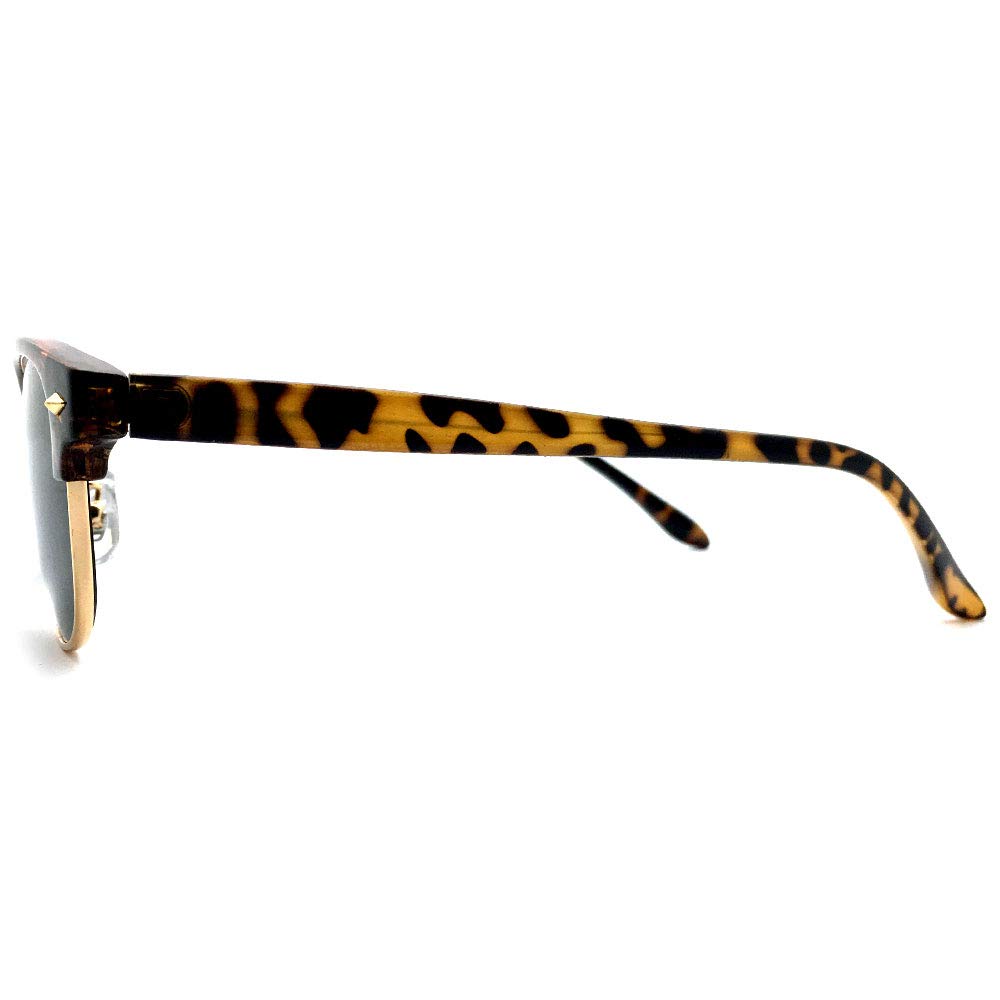 NARROW SIRMONT BROW SUNGLASSES DARK [DESIGN EYEWEAR] (Tortoiseshell/GOLD × GREEN)