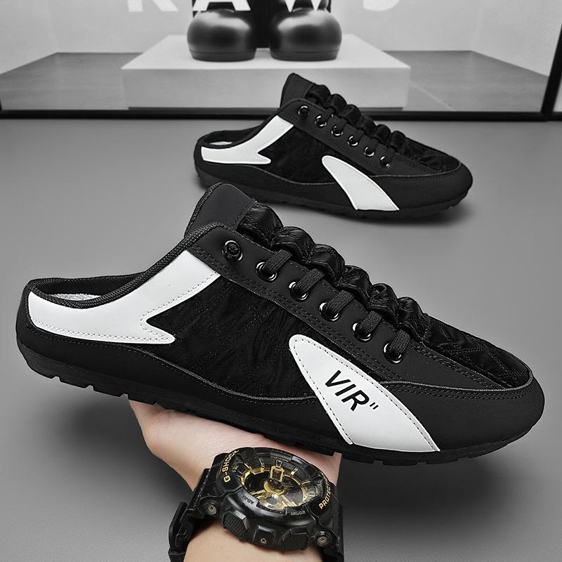 

Baotou half slippers men s summer wear to work casual lazy shoes one pedal men s Doudou slippers without heel 44