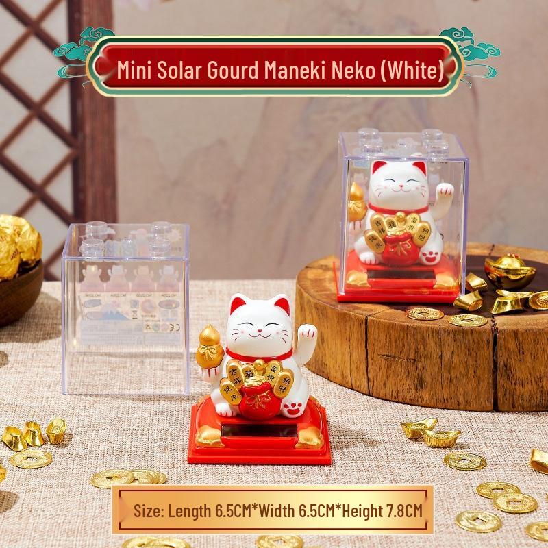 JINGRUIXIANG Mini Solar Waving Lucky Cat for Car