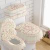 Toilets Cushion 3 Piece Set Lace Detachable Toilet Cover Cloth Dust Cover Toilets Seat Cushion Home Decoration Toilet Cover