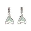 925 Silver Fishtail Zircon Earrings - Elegant, Trendy, Niche Luxury