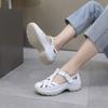 Fashion GKTINOO Women Platform Sandals Genuine Leather Comfy Flats Comfortable Ladies Casual Shoes White Sneakers Hollow Female Sandals