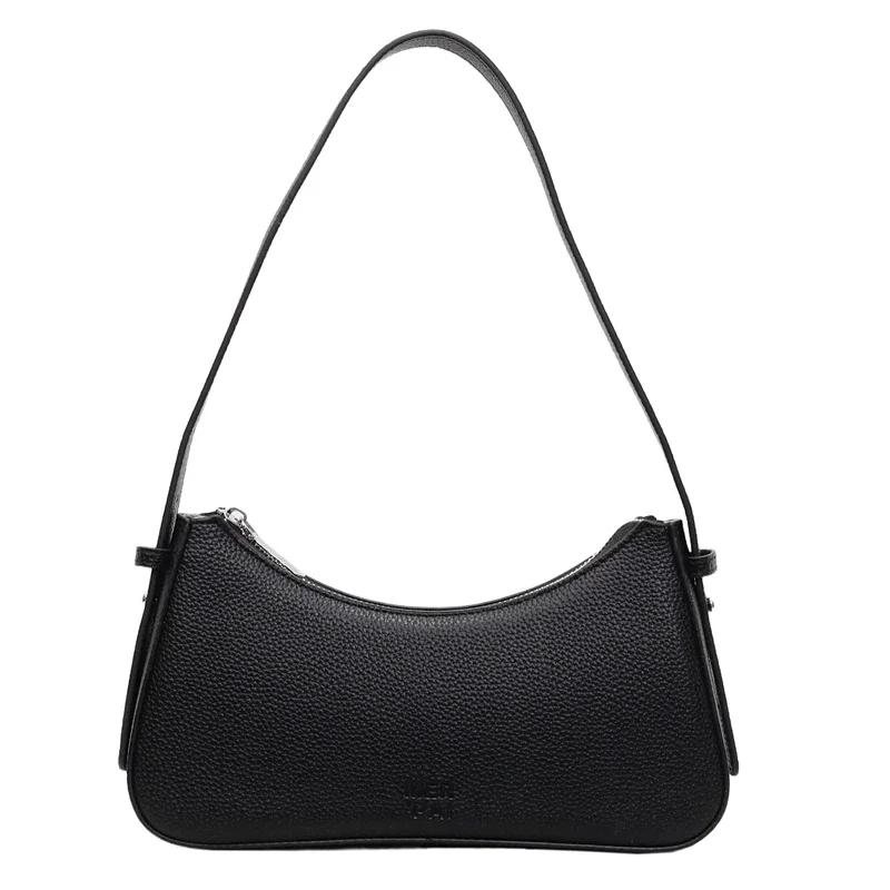 Light Luxury Solid PU Underarm Bag for Women 2026 High Quality Trendy Soft Leather Bags New Simple Sweet Casual Shoulder Bags