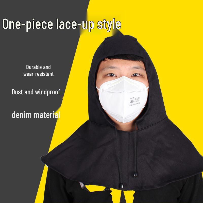 Unisex Denim Dustproof Work Hood - Durable Protection for Construction and Labor Tasks