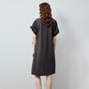 Chuyu Women's Pique Ruched V-Neck T-Shirt Midi Dress