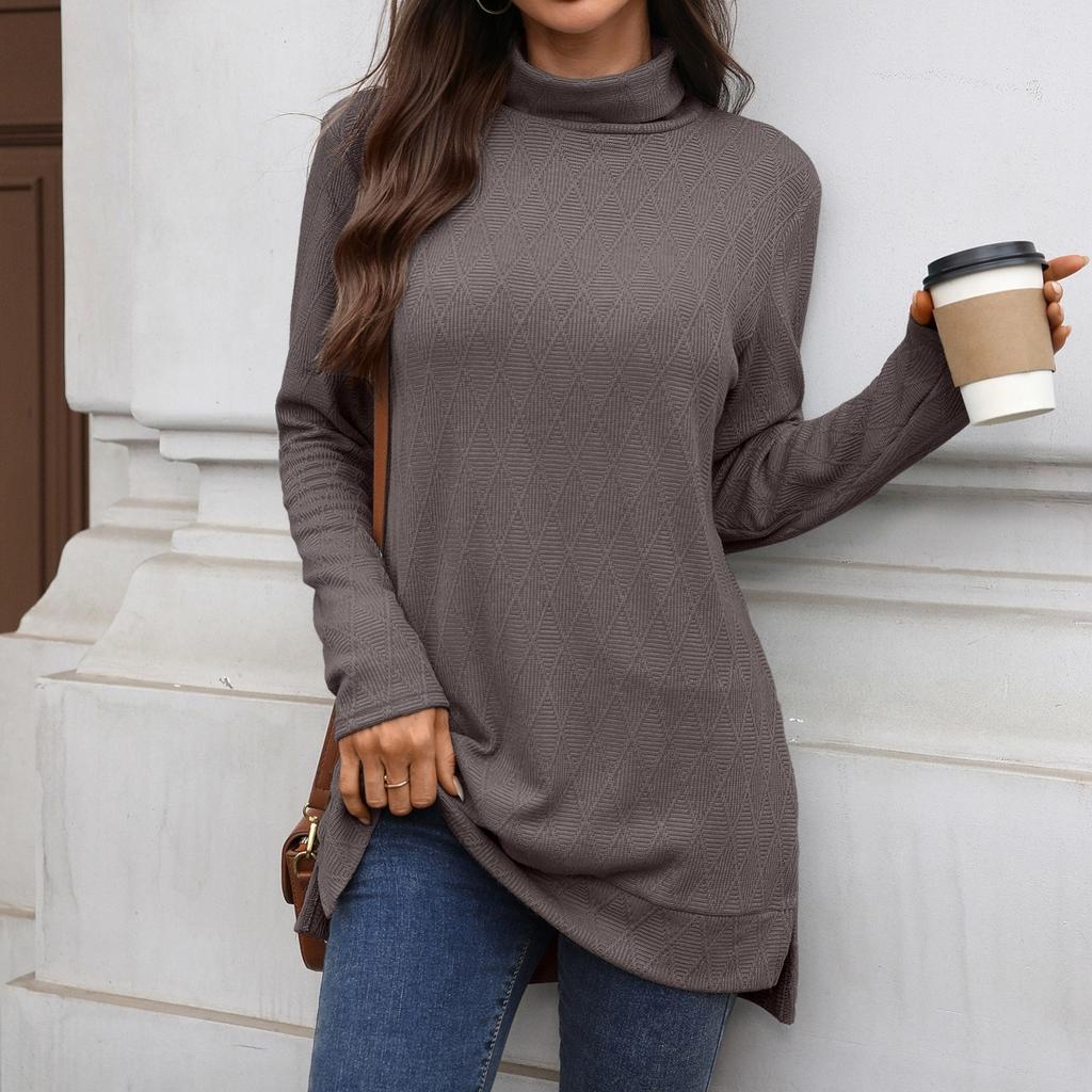 Women's T-Shirt Vintage Floral Print Round Neck Loose Long Sleeve Mid-Length Thumb Leak Top