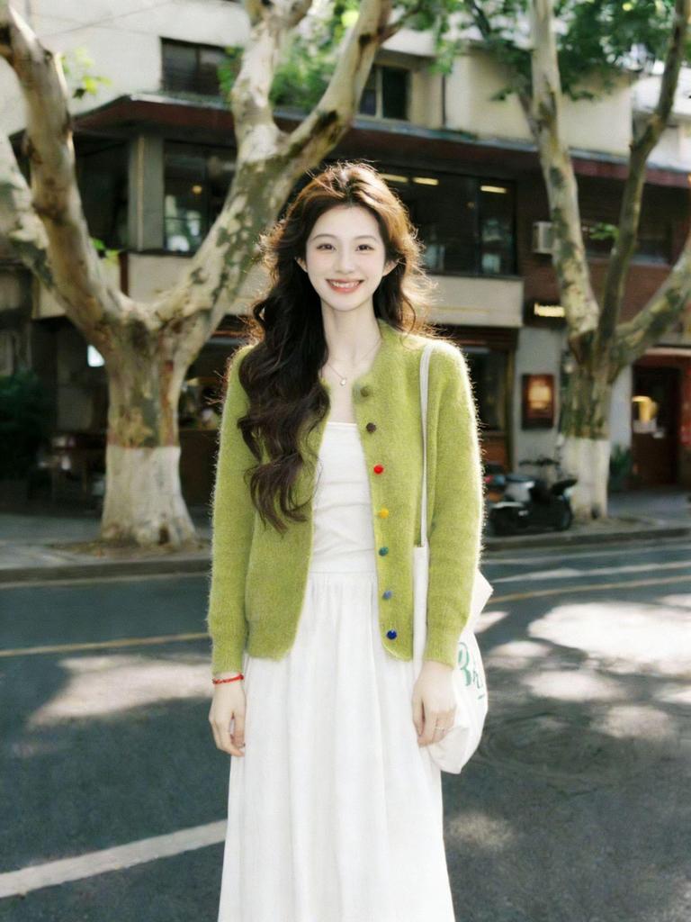 Damen 2026 Koreanischer Stil Strick-Cardigan-Kleid-Set – Frühjahrs-Zweiteiler Mode