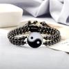 Handmade Ethnic Dragon Totem Tai Chi Bracelet Set: Yin Yang Woven Beaded String for Women & Couples