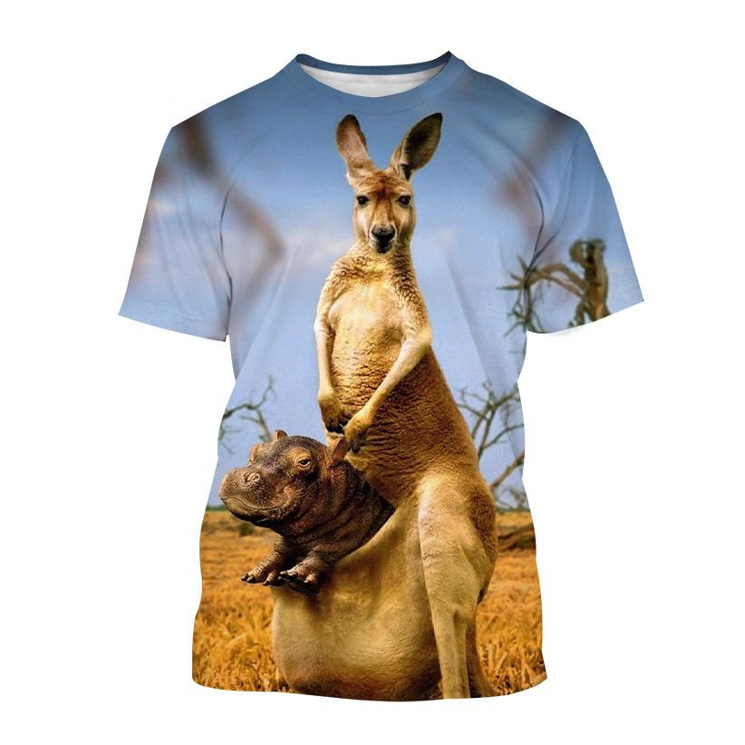 New Personality Animal 3D Print O Neck T-Shirts Summer Men Women Short Sleeve T Shirt Oversized Harajuku Tees Tops Kids Clothing
