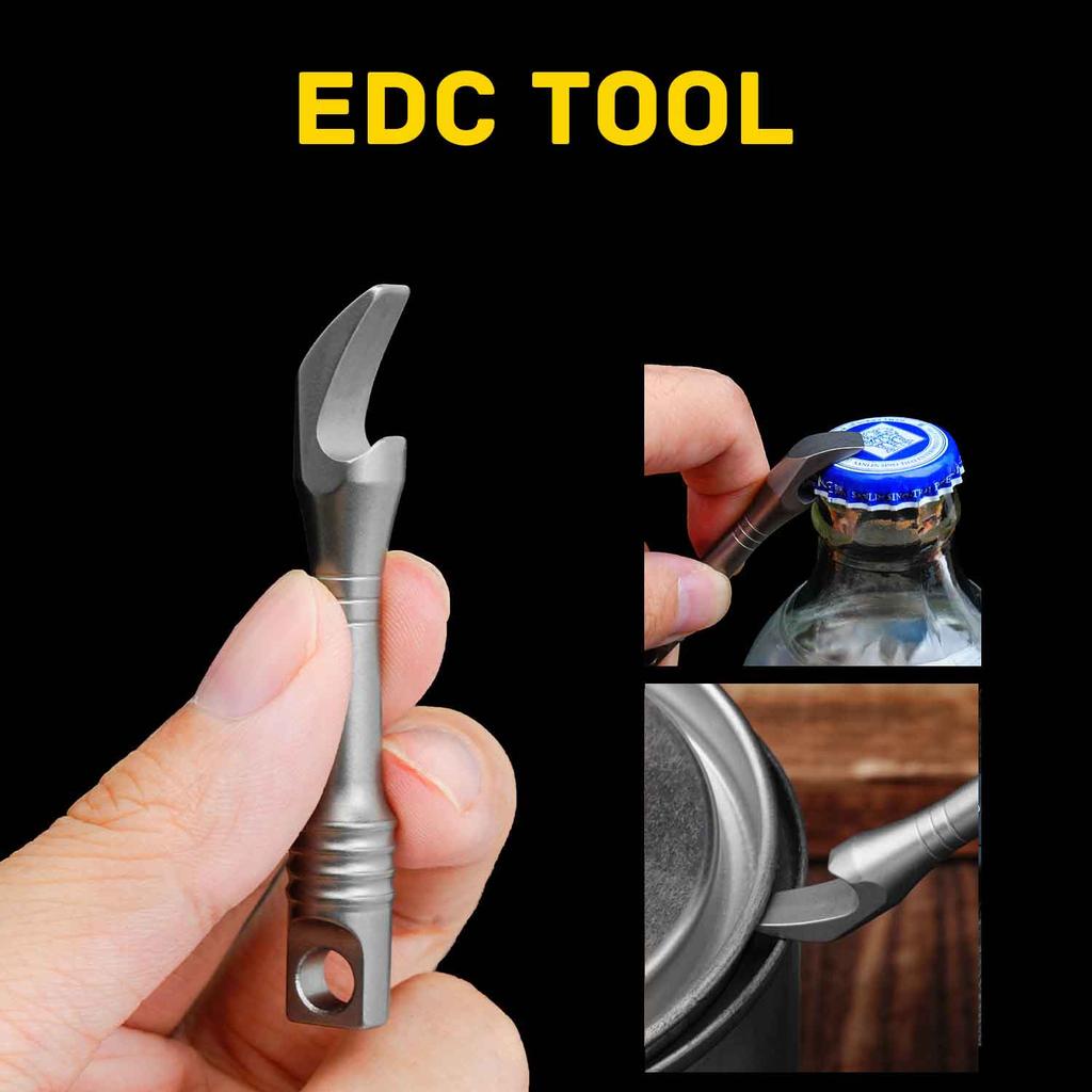 TC4 Titanium Alloy Crowbar Mini Keychain EDC Multi-functional Express Delivery Opening Tool Bottle Opener Necklace Pendant FC21