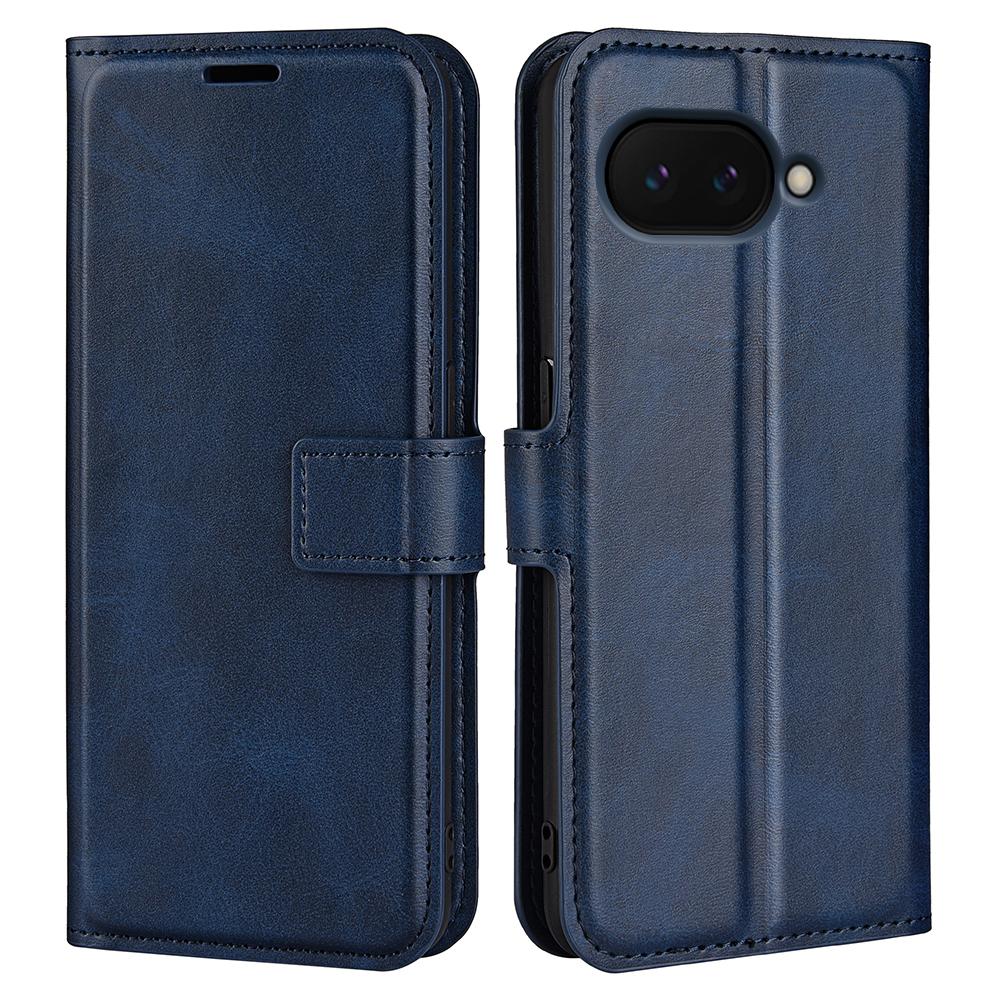 For Google Pixel 9a Stand Case Anti-Scratch Calf Texture Leather Phone Cover