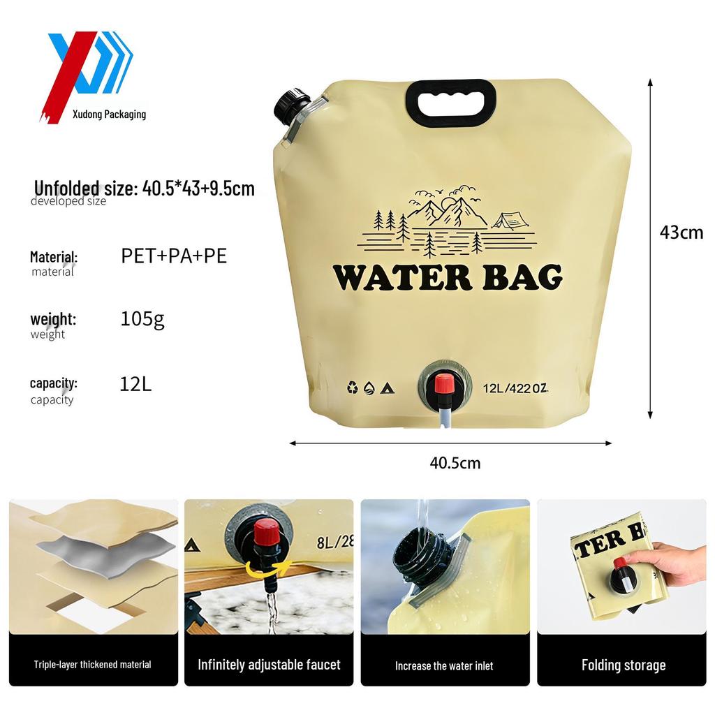 Large Capacity Foldable Water Bag for Camping, Hiking & Mountaineering
