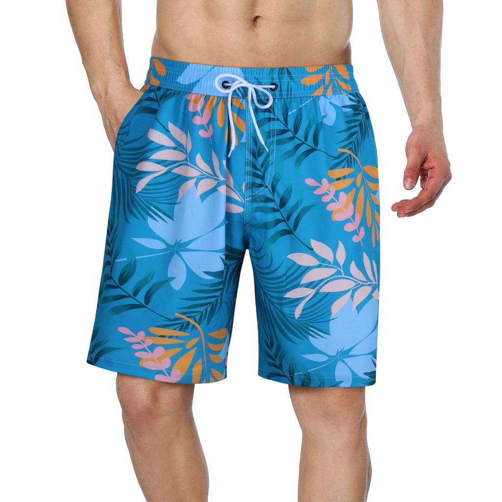 CHARMLEAKS Men Swim Shorts with Side Pockets Quick Dry Board Shorts