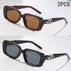 2/3PCS New Square Frame Fashion Items Uv Protection Women's Sunglasses Versatile Outdoor Sun Protection Sunglasses 9656-1