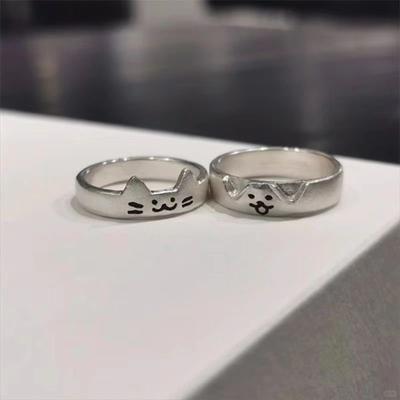 Los Anillos de Pareja para Gato y Perro en Forma de Anillo Se Pueden Apilar Juntos Para Formar Adorables Anillos para Dedos, y Son Simples y Versátiles.