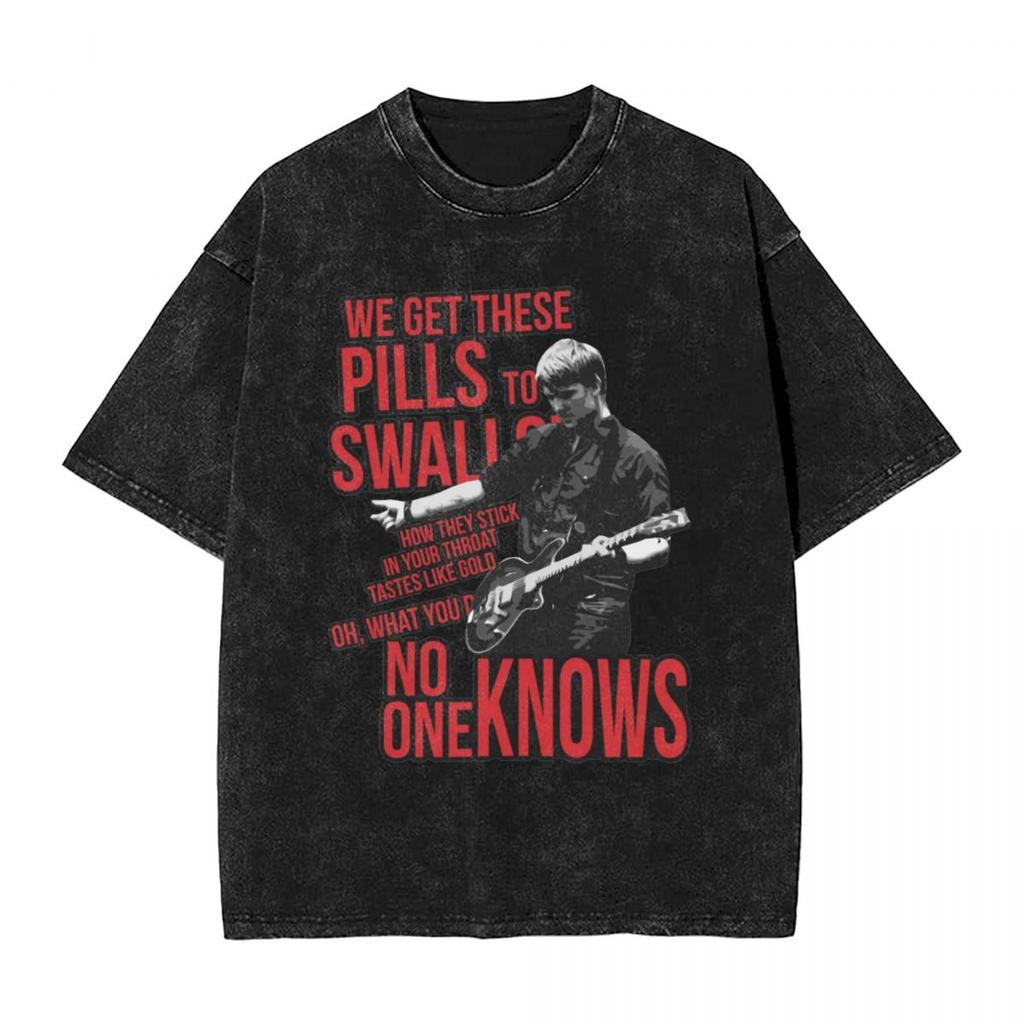 Vintage gewaschenes T-Shirt Kyuss Queens Of The Stone Age Einfache T-Shirts Beliebtes T-Shirt für Männer Sommer Y2k Retro Freizeitkleidung