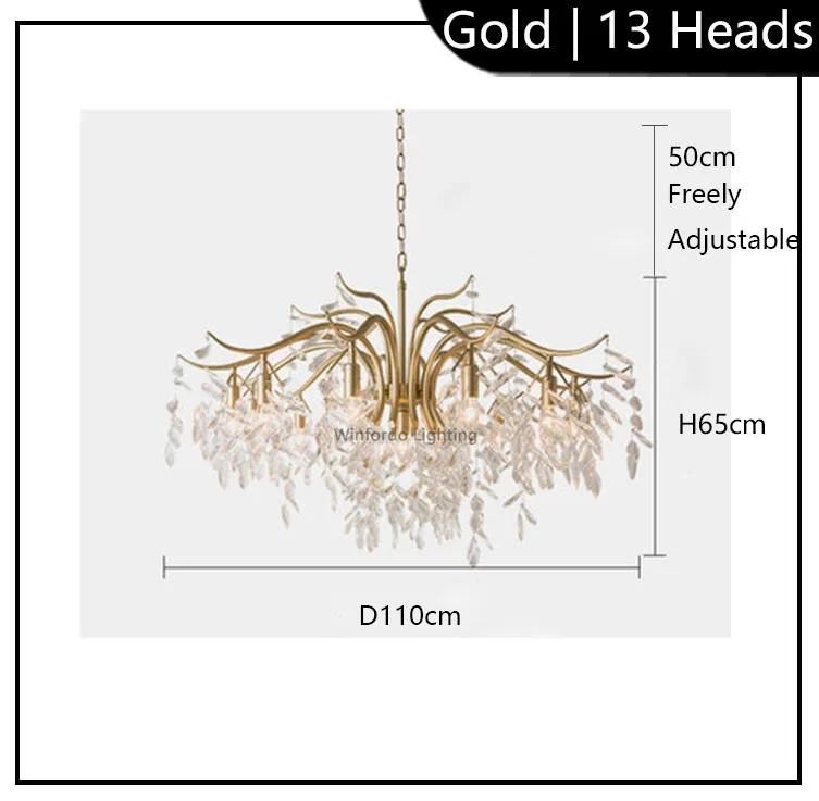 Francouzský styl obývací pokoj křišťálový lustr severský luxusní stromový hotelový lustr moderní lampy pro pokoj stropní lustr