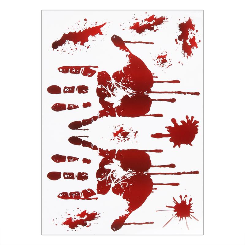 Halloween Decorations Terror Bloody Handprint Footprint Window Stickers Halloween Party Wall Decal Stickers Floor Clings Props