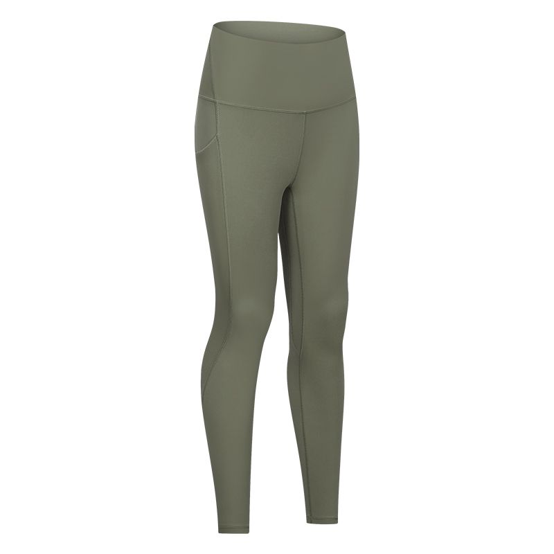 Flat Nude Feel with Pocket Yoga Pants Peach Hip Outwear Professional Running Exercise Workout Pants Female High Waist Hip Lift