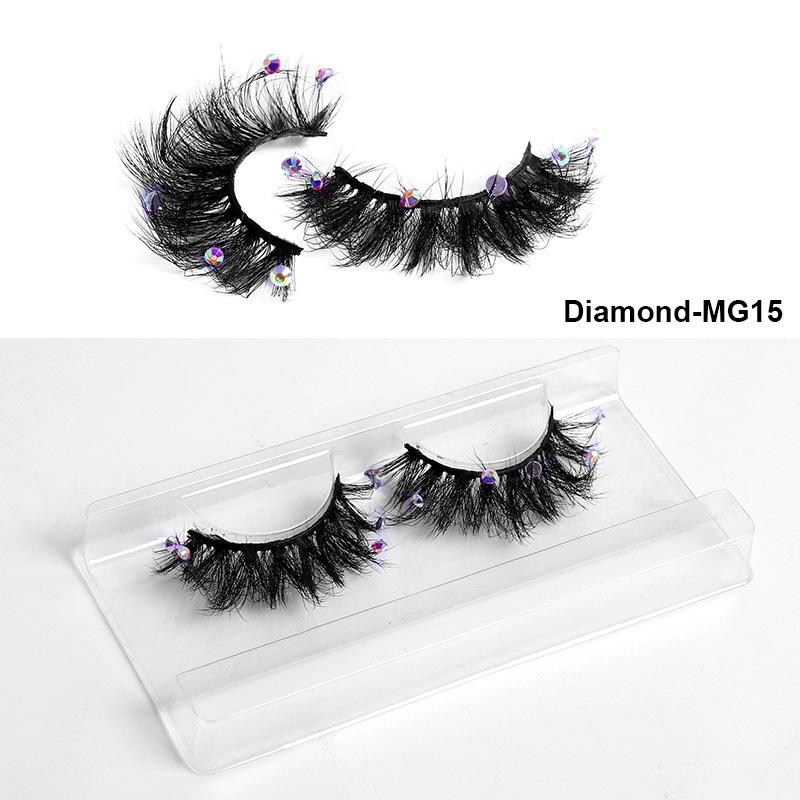3D Three-Dimensional High Imitation Mink Hair With Diamond False Eyelashes, Natural Thick Grafted Eyelashes