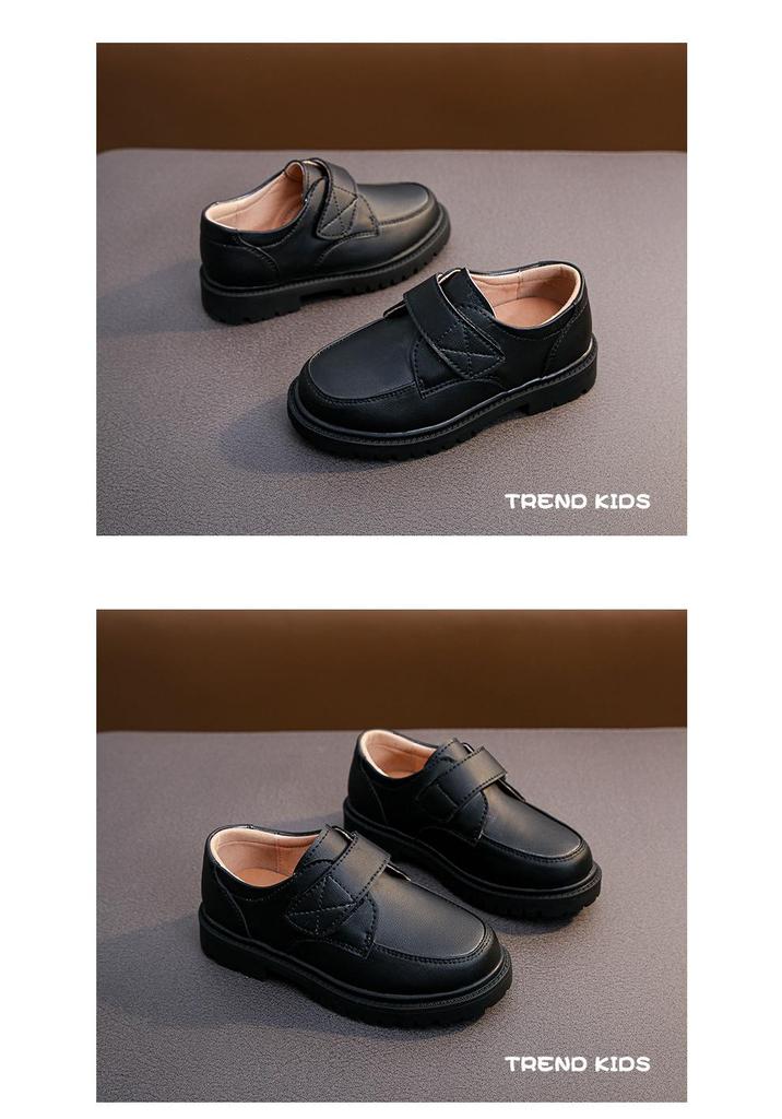 Boys' Black Leather Loafers - Soft Sole for Spring/Autumn, British Style, Perfect for Primary School Performances