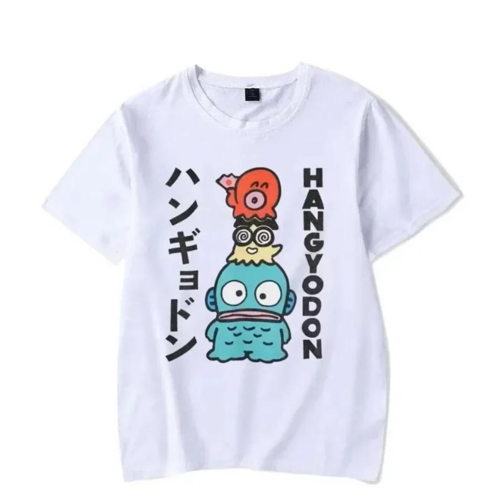 Hangyodon Japanese Men s and Women s T-shirt Retro T-shirt Short Sleeve Round Neck T-shirt Summer Clothing Y2K Top Men s Women s M