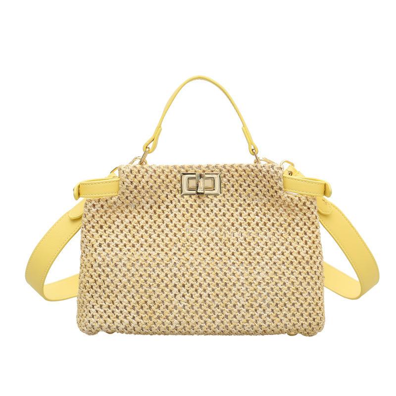 

Crossbody Bags for Women Bohemian Beach Bag Woven Straw Bag Fashion Clip on Purple Shoulder Bag Cute Handbag