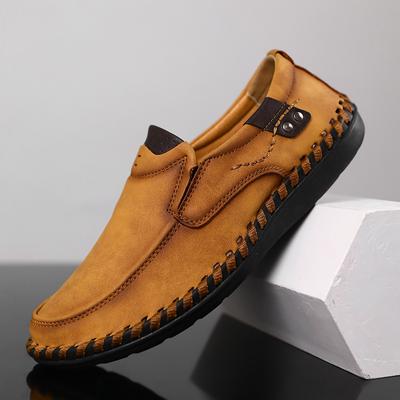 2024 Spring/Autumn Fashion Men's Large Size Leather Shoes Casual Sneakers Men's Handmade Leather Shoes Driving Car Shoes