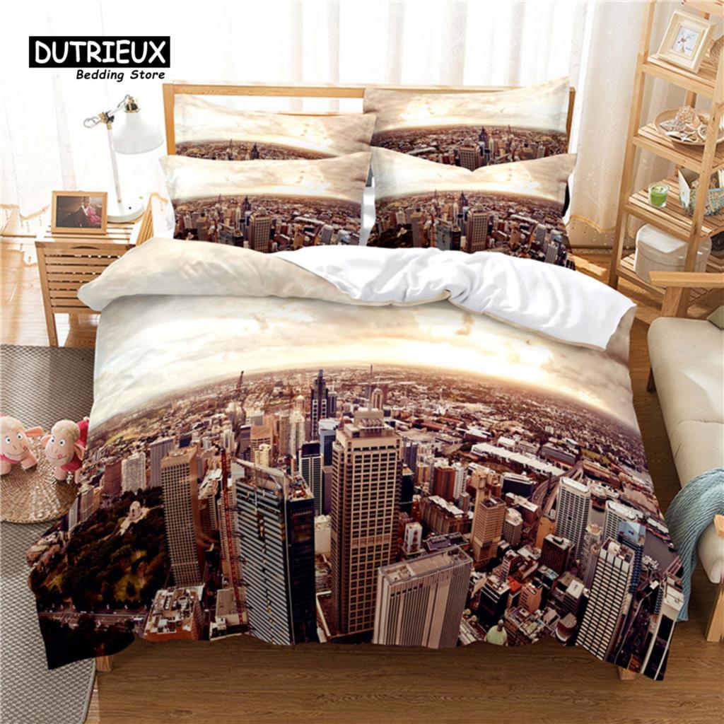 Great Wall Bedding Set, 3Pcs Duvet Cover Set, Soft Comfortable Breathable Duvet Cover, For Bedroom Guest Room Decor