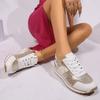 Light Weight Gold Leopard Sneakers for Women 2025 Spring Platform Lace Up Casual Shoes Woman Mix Color Sole Sole Outdoor Flats