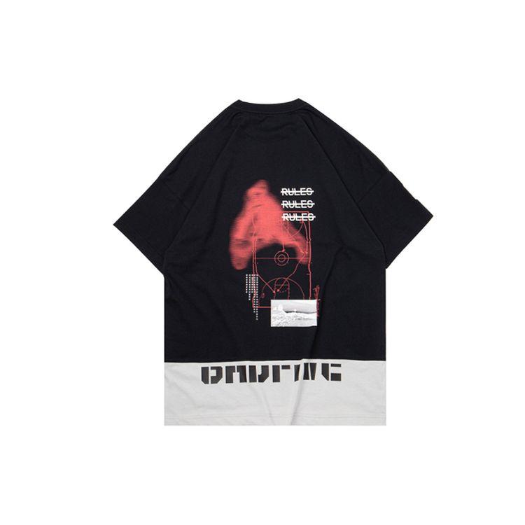 Li-Ning Badfive Basketball Series Abstract Dribbler Print Short Sleeve T-Shirt Men Tops Black AHSQ231-2