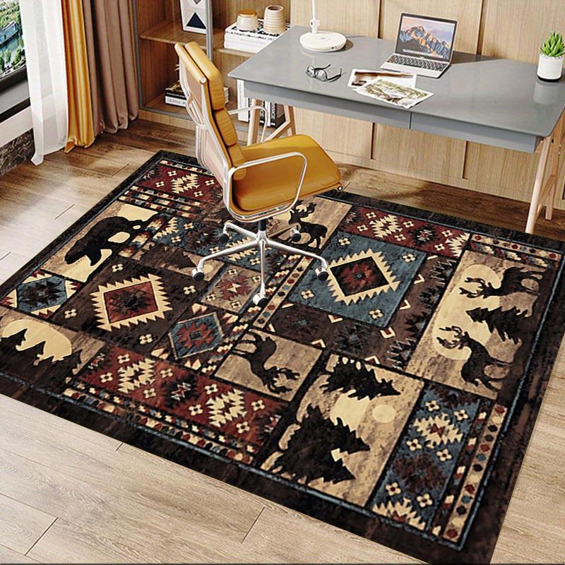 1PC Bear Deer Non-Slip Floor Carpet Compatible for Office&Living Room&Bedroom&Dining room - Flat-Weave Machine-W234
