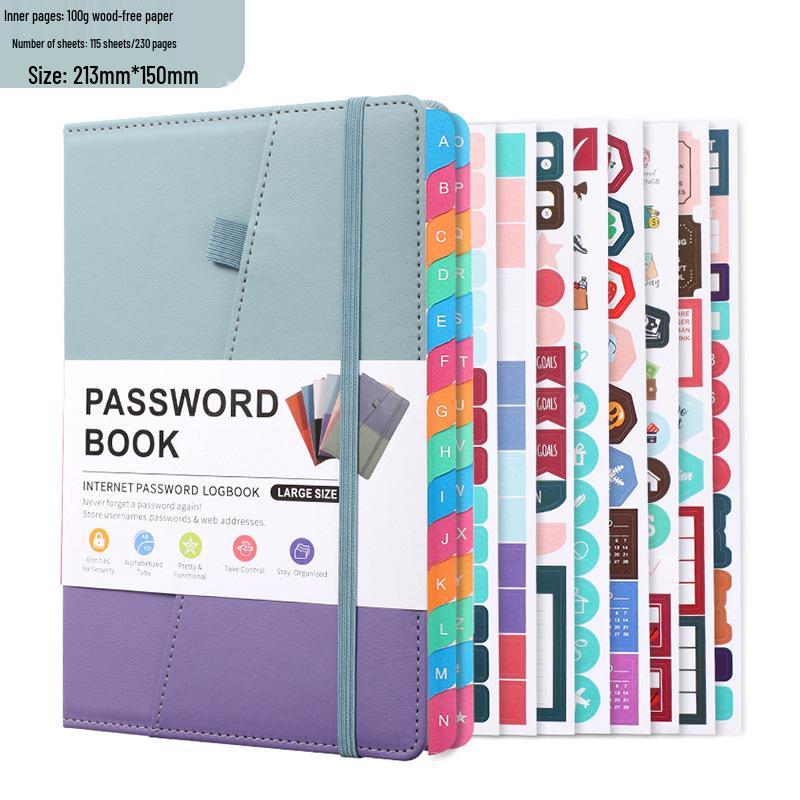 A5 Password-Protected Notebook for Website & Contact Management