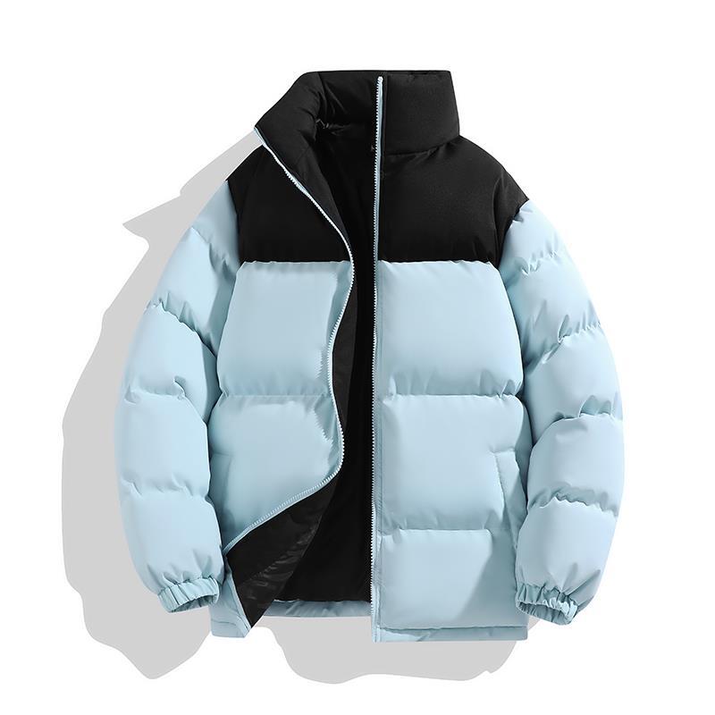 Splicing Stand-up Collar Cotton Clothes Men's Winter New High Street Fashion Loose Trendy Brand Casual Versatile Warm Jacket