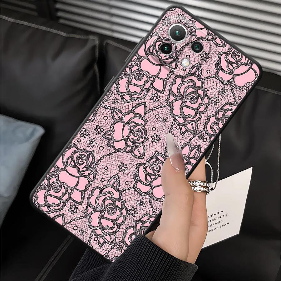 Case for Xiaomi Mi 14 12 12T Pro 10T 12X 11 13 Lite 11T Funda Phone Cover Creative Lace Pattern