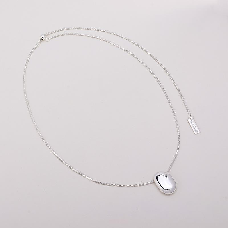 Yuan You Silver Dove Egg Teardrop Pendant Necklace - Versatile, Fashionable Sweater Chain
