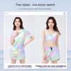Li-Ning Fashionable Comfortable Simple UV Protection Outdoor Sports Two-Piece Swimsuit Women swimsuit Pink Floral LSYU040-3+LSYU041-1