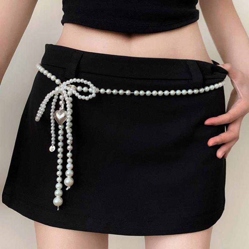 Glänzende Strassstern Pentagramm Taillenkette Für Frauen Bling Kristall Perlenkette Quaste Gürtel Körperkette Y2K Schmuck