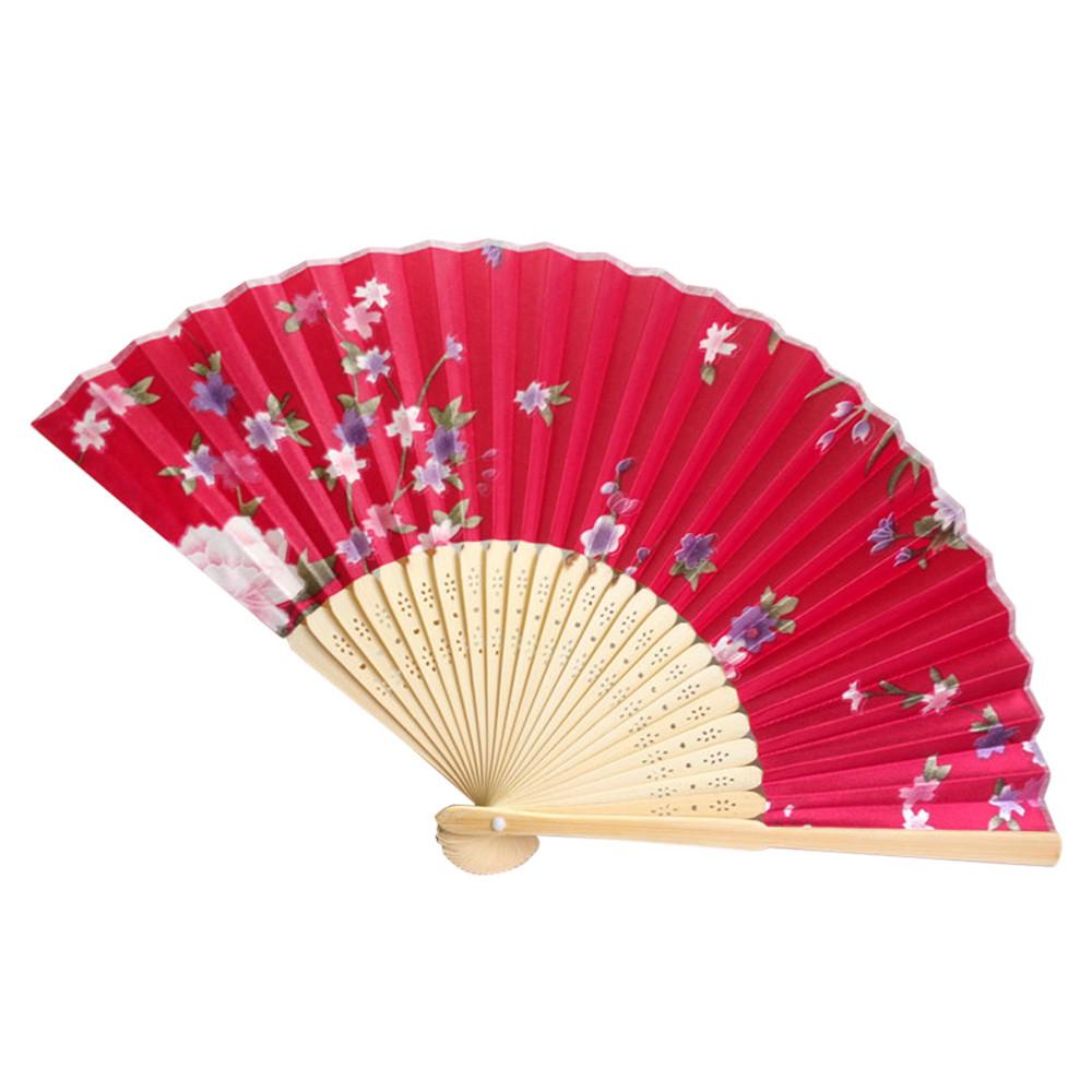Bamboo Antique Folding Fan Chinese Style Fan Summer Female Dance Fan Portable Elegent Flower Hand Held Fan Home Decoration