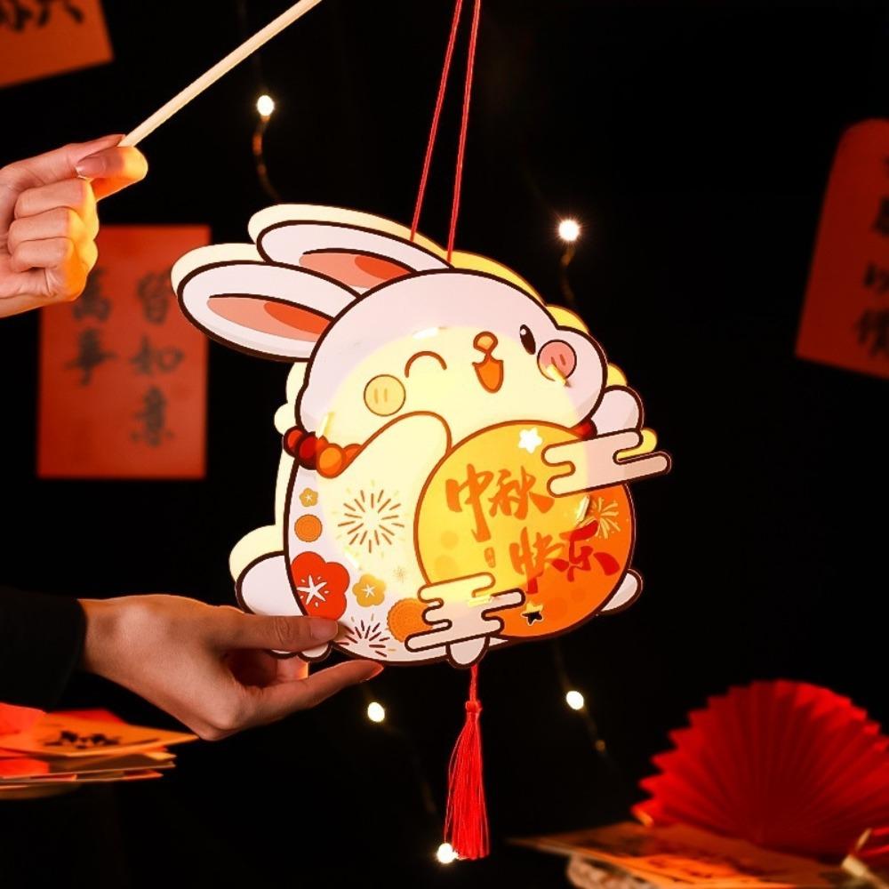 Luminous Transparent Rabbit Lantern Cartoon Lantern DIY Material Package Children