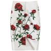 Summer Cartoon Print Elegant Pencil Skirt Women Bodycon High Waist Knee Length Skirt Female