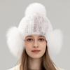 Double-sided Mink Hair Elastic Ear Protection Hat Female Winter Cute Sweet Warm Ear Protection Whole Fur Fox Fur Hat