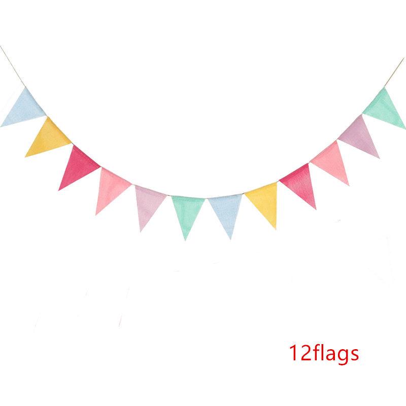 Colorful Imitation Linen Pennant for Birthday, Party, Christmas, Wedding Decor