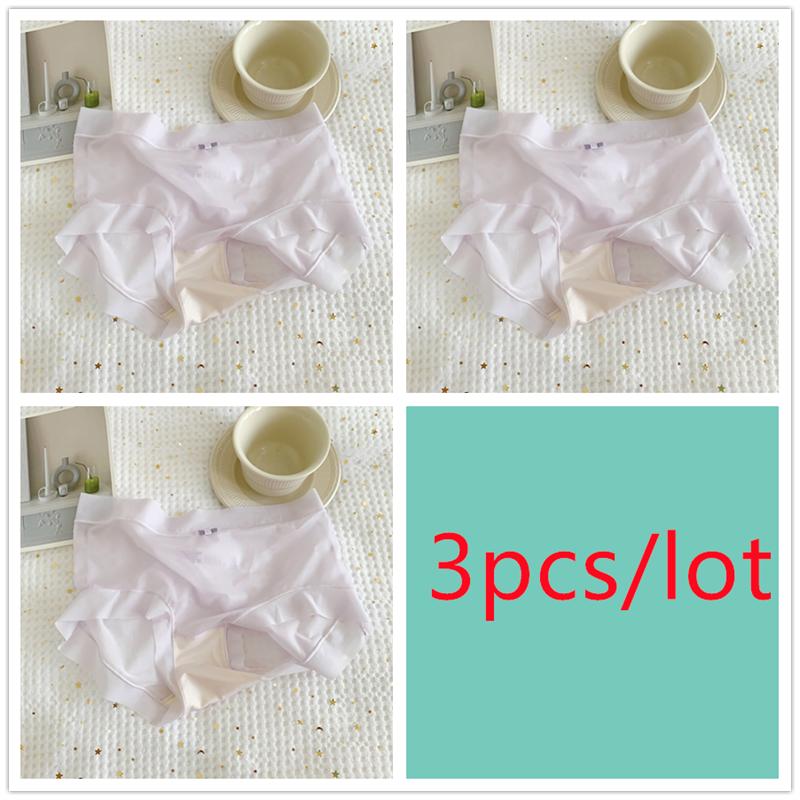 Super Thin Ice Permeable Facial Mask Underpants for Women's Large Summer Thin Mid Waist Briefs Seamless Breathable Sexy Lace Silk Gear Panties