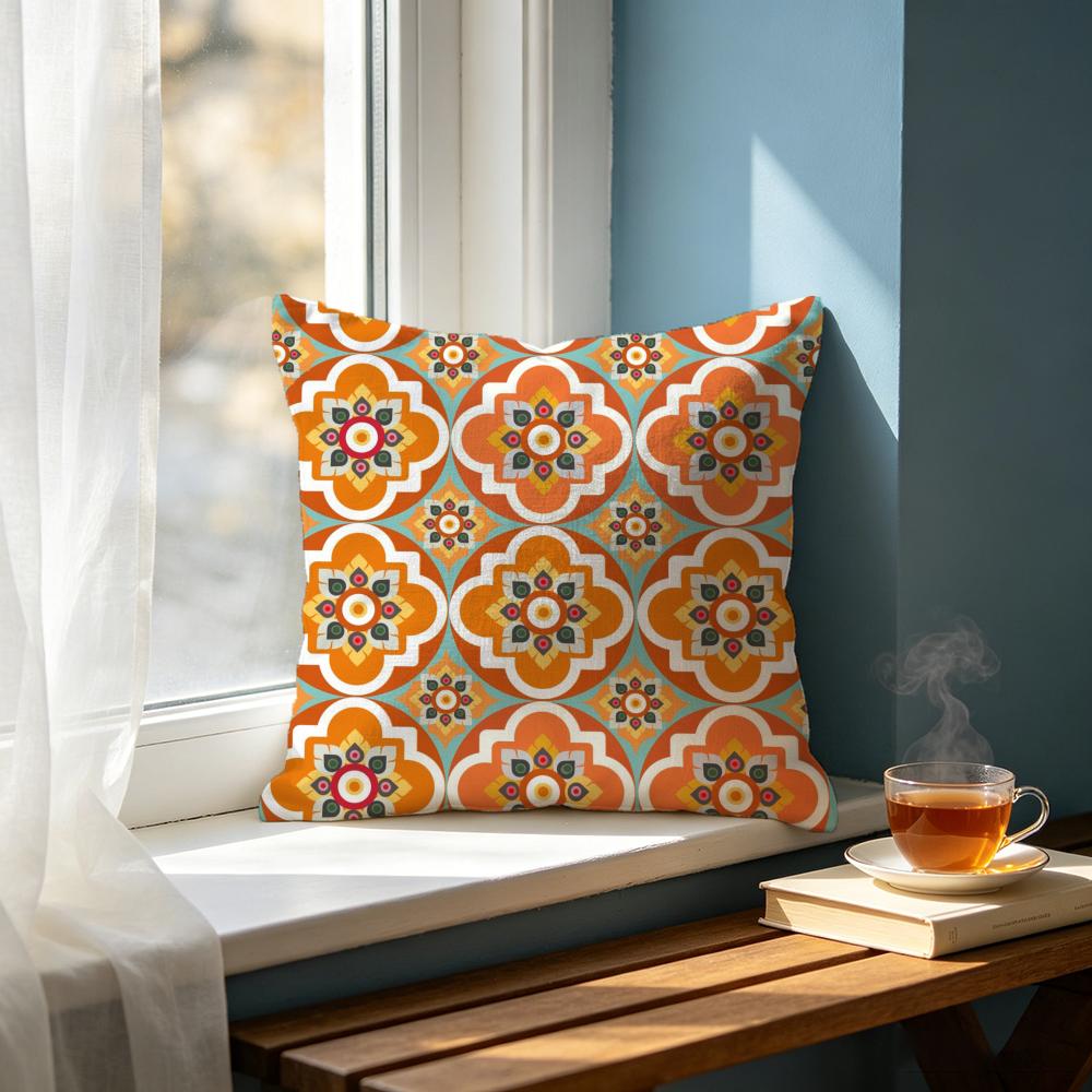 EEthnic Mandala Vintage Seamless Pattern Cushion Cover Cushion Cover Set Pcs x x x Pillowcase Decorative Sofa Home