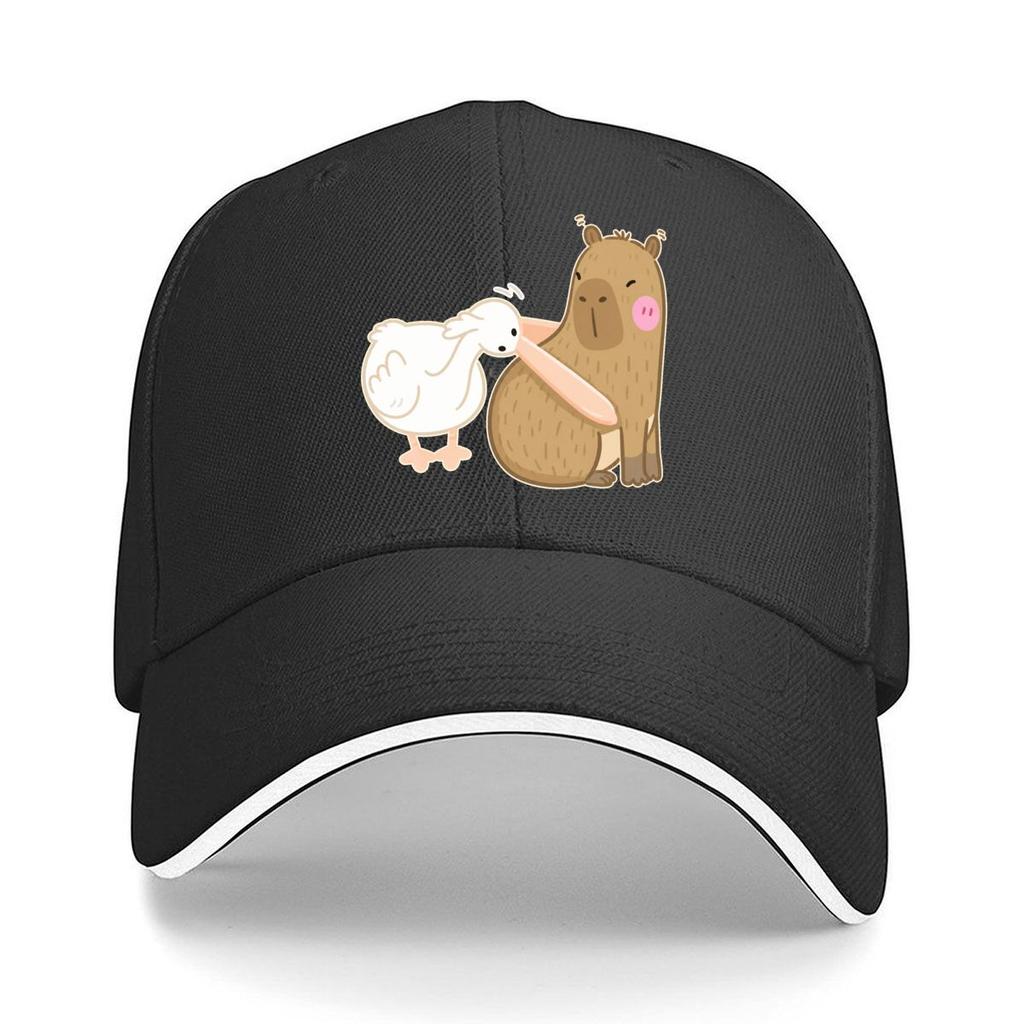 Cute Capybara Pelican Animal Meme Illustration Sandwich Baseball Cap Sun Cap Outdoor Workouts Hat
