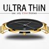 Montre Homme Luxe Or Montres Hommes Montres Hommes Ultra Fines Bracelet Maille Acier Inoxydable Montres-bracelets à Quartz Horloge Hommes