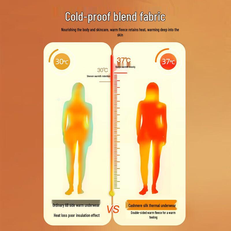 Yiershuang Women's Thickened Cashmere Silk Thermal Set - Anti-mite & Antibacterial