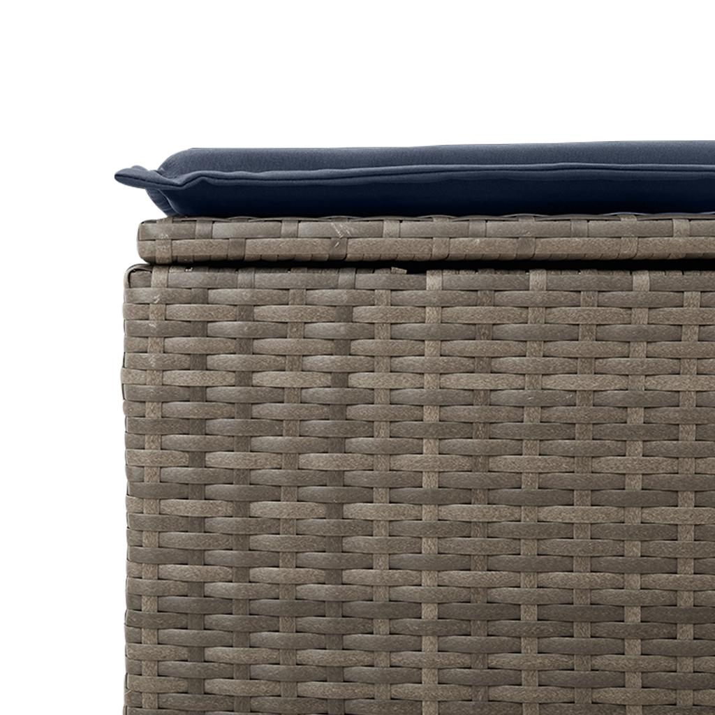 Tuinstoel met Kussen Grijs 55x55x37 cm Poly Rotan